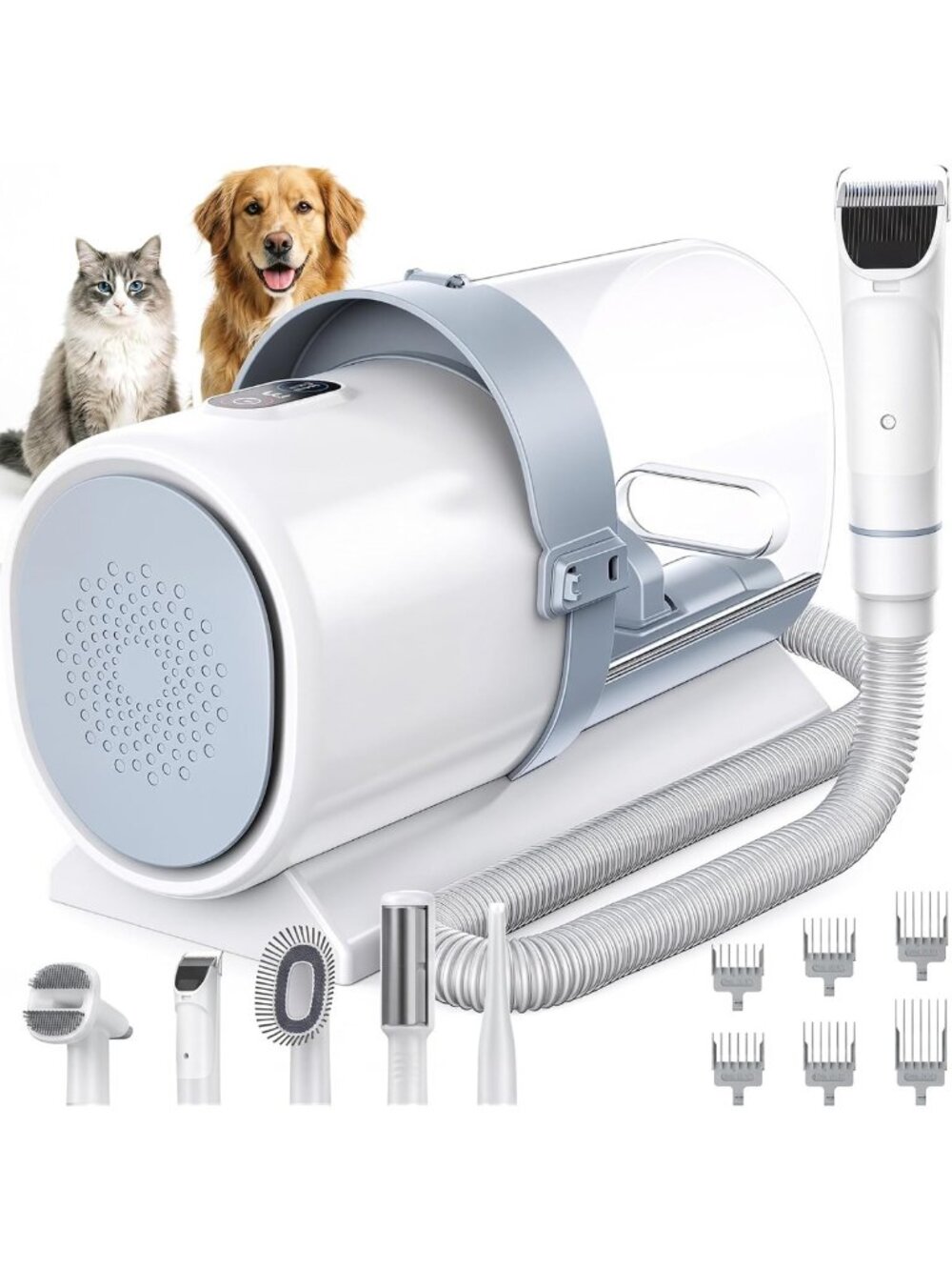 Pet Grooming Vacuum Kit for Cats & Dogs, 2.5L Dust Cup, Hair Removal Tool